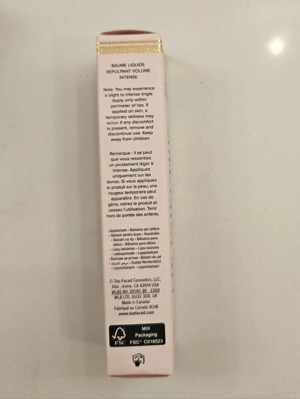 Too Faced Lip Injection Lip Balm Power Plumping Liquid Balm 0.24oz  7mL New